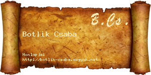 Botlik Csaba névjegykártya