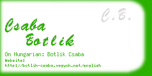 csaba botlik business card